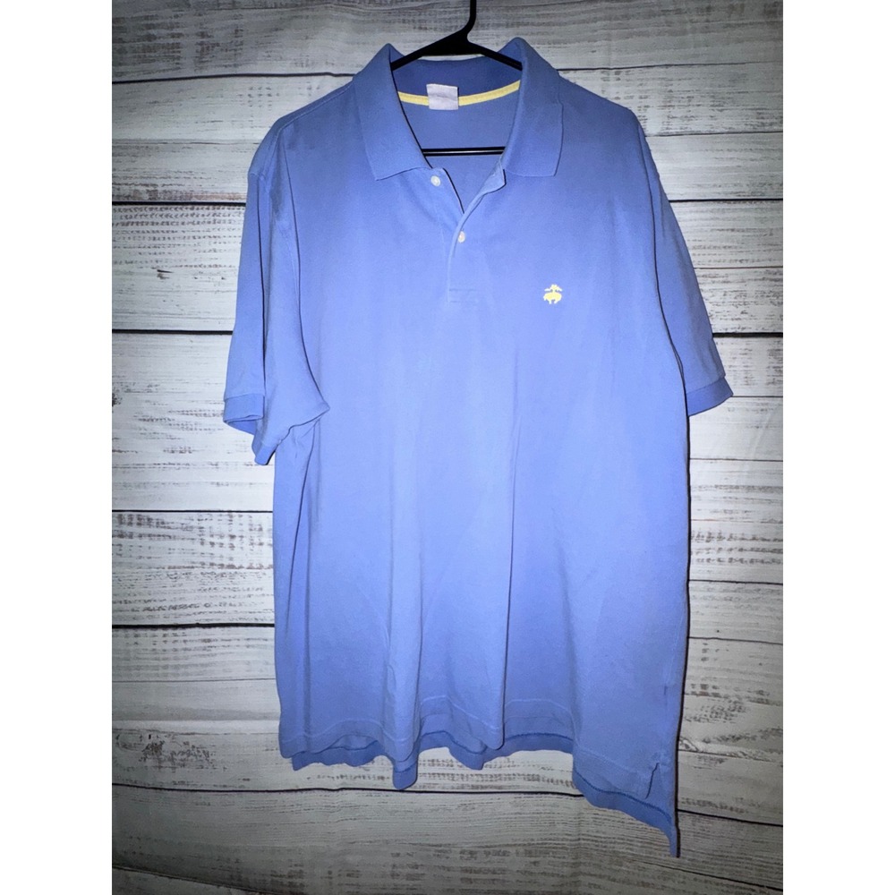 Brooks Brothers Performance Polo Shirt Blue XL Original Fit Cotton Pique SS